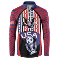 Custom United States Soccer Button Sweatshirt American Eagle Flag Stars And Stripes