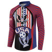 Custom United States Soccer Button Sweatshirt American Eagle Flag Stars And Stripes