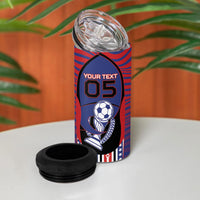 Custom United States Soccer 4 in 1 Can Cooler Tumbler American Eagle Flag Stars And Stripes