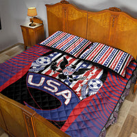 United States Soccer Quilt Bed Set American Eagle Flag Stars And Stripes