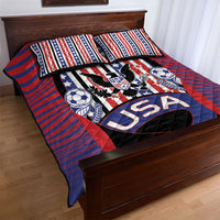 United States Soccer Quilt Bed Set American Eagle Flag Stars And Stripes