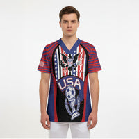 Custom United States Soccer Scrub Top American Eagle Flag Stars And Stripes