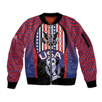 Custom United States Soccer Sleeve Zip Bomber Jacket American Eagle Flag Stars And Stripes