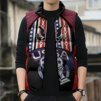 Custom United States Soccer Sleeveless Puffer Jacket American Eagle Flag Stars And Stripes
