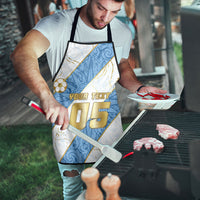 Custom Argentina Football Apron Sun Of May Baroque Filigree Gold Striped Patterns