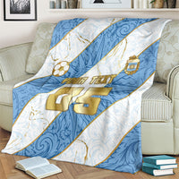 Custom Argentina Football Blanket Sun Of May Baroque Filigree Gold Striped Patterns