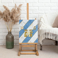 Custom Argentina Football Canvas Wall Art Sun Of May Baroque Filigree Gold Striped Patterns
