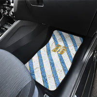 Custom Argentina Football Car Mats Sun Of May Baroque Filigree Gold Striped Patterns