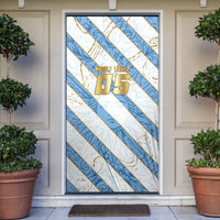 Custom Argentina Football Door Cover Sun Of May Baroque Filigree Gold Striped Patterns