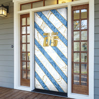 Custom Argentina Football Door Cover Sun Of May Baroque Filigree Gold Striped Patterns