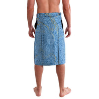 Custom Argentina Football Lavalava Sun Of May Baroque Filigree Gold Striped Patterns