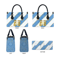 Custom Argentina Football Leather Bag Sun Of May Baroque Filigree Gold Striped Patterns