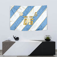 Custom Argentina Football Tapestry Sun Of May Baroque Filigree Gold Striped Patterns