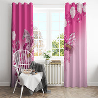 Kentucky Horse Window Curtain Roses Equestrian Pattern Houndstooth Floral