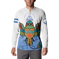 Nicaragua Button Sweatshirt Guardabarranco Bird With Sacuanjoche
