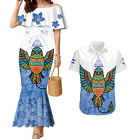 Nicaragua Couples Matching Mermaid Dress and Hawaiian Shirt Guardabarranco Bird With Sacuanjoche