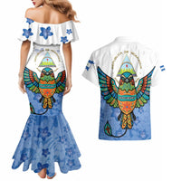 Nicaragua Couples Matching Mermaid Dress and Hawaiian Shirt Guardabarranco Bird With Sacuanjoche