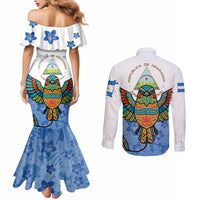 Nicaragua Couples Matching Mermaid Dress and Long Sleeve Button Shirt Guardabarranco Bird With Sacuanjoche