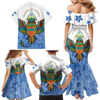 Nicaragua Family Matching Mermaid Dress and Hawaiian Shirt Guardabarranco Bird With Sacuanjoche