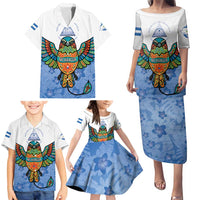 Nicaragua Family Matching Puletasi and Hawaiian Shirt Guardabarranco Bird With Sacuanjoche