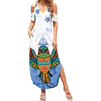 Nicaragua Family Matching Summer Maxi Dress and Hawaiian Shirt Guardabarranco Bird With Sacuanjoche