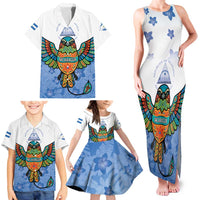 Nicaragua Family Matching Tank Maxi Dress and Hawaiian Shirt Guardabarranco Bird With Sacuanjoche