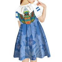 Nicaragua Kid Short Sleeve Dress Guardabarranco Bird With Sacuanjoche