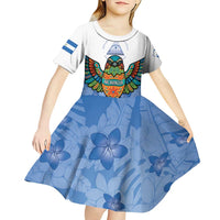 Nicaragua Kid Short Sleeve Dress Guardabarranco Bird With Sacuanjoche