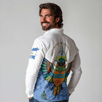Nicaragua Long Sleeve Polo Shirt Guardabarranco Bird With Sacuanjoche