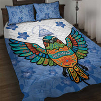 Nicaragua Quilt Bed Set Guardabarranco Bird With Sacuanjoche