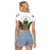 Nicaragua Raglan Cropped T Shirt Guardabarranco Bird With Sacuanjoche