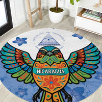 Nicaragua Round Carpet Guardabarranco Bird With Sacuanjoche