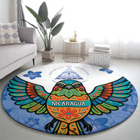 Nicaragua Round Carpet Guardabarranco Bird With Sacuanjoche