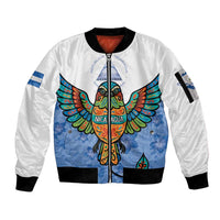 Nicaragua Sleeve Zip Bomber Jacket Guardabarranco Bird With Sacuanjoche