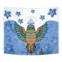 Nicaragua Tapestry Guardabarranco Bird With Sacuanjoche