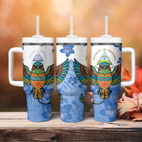 Nicaragua Tumbler With Handle Guardabarranco Bird With Sacuanjoche