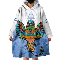 Nicaragua Wearable Blanket Hoodie Guardabarranco Bird With Sacuanjoche