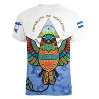 Nicaragua Women V-Neck T-Shirt Guardabarranco Bird With Sacuanjoche