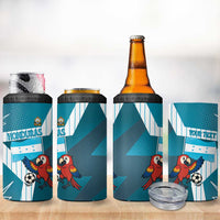 Personalized Honduras Football 4 in 1 Can Cooler Tumbler Scarlet Macaw Mascot