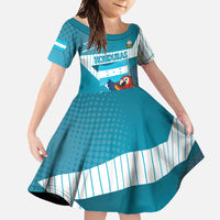 Personalized Honduras Football Family Matching Long Sleeve Bodycon Dress and Hawaiian Shirt Scarlet Macaw Mascot