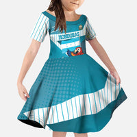 Personalized Honduras Football Family Matching Off Shoulder Maxi Dress and Hawaiian Shirt Scarlet Macaw Mascot