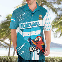 Personalized Honduras Football Hawaiian Shirt Scarlet Macaw Mascot