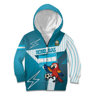 Personalized Honduras Football Kid Hoodie Scarlet Macaw Mascot