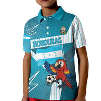 Personalized Honduras Football Kid Polo Shirt Scarlet Macaw Mascot