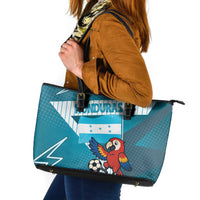 Honduras Football Leather Tote Bag Scarlet Macaw Mascot