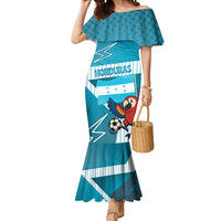 Personalized Honduras Football Mermaid Dress Scarlet Macaw Mascot