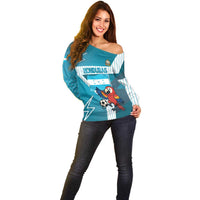 Personalized Honduras Football Off Shoulder Sweater Scarlet Macaw Mascot