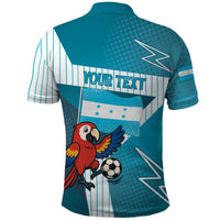 Personalized Honduras Football Polo Shirt Scarlet Macaw Mascot