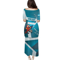 Personalized Honduras Football Puletasi Scarlet Macaw Mascot