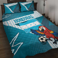 Honduras Football Quilt Bed Set Scarlet Macaw Mascot